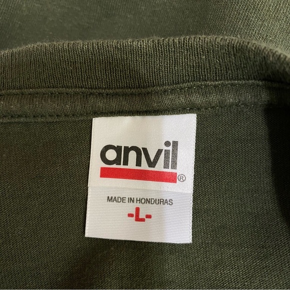 Anvil Men’s Army Green Cotton Short Sleeve Tee - Picture 5 of 7
